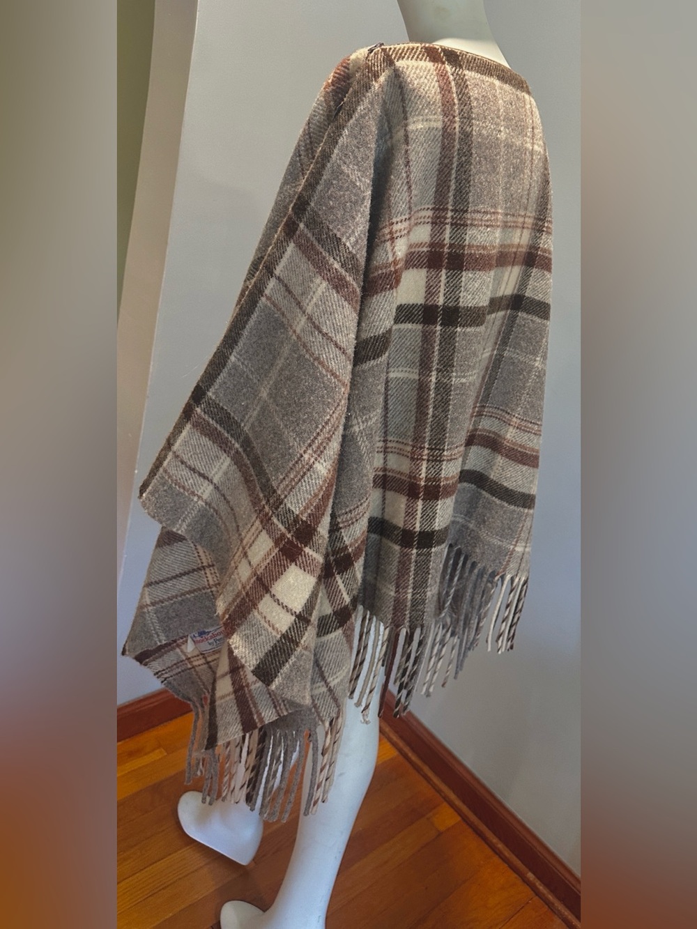 PENDLETON Knockabouts Heritage Tartan Wool Plaid Poncho Convertible Blanket vtg - Picture 8 of 15